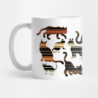 Striped Cats For Halloween , Optical Illusion Mug